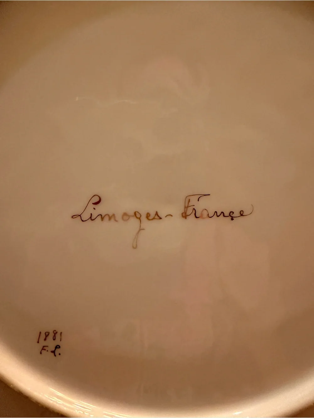 Limoges Plate with White Lily Motif from 19th century designed by Fernand Leger